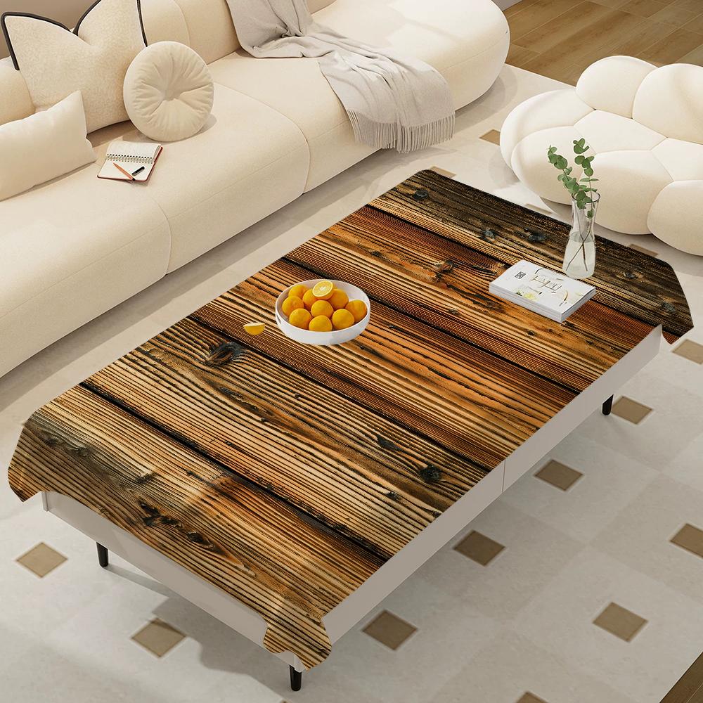 Красивые Деревянные Прямоугольные Скатерти Моющиеся Свадебная Вечеринка Кухня Обеденная Гостиная Украшение на День Рождения Стол