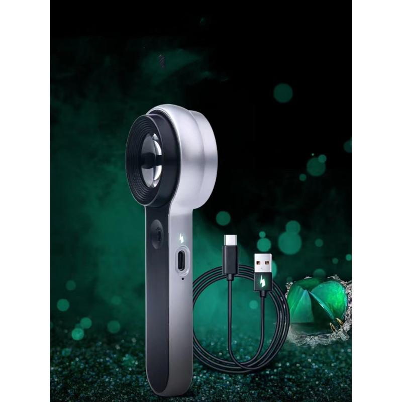 60-кратная лупа со светодиодной подсветкой, регулируемая перезаряжаемая HD-лупа высокой мощности