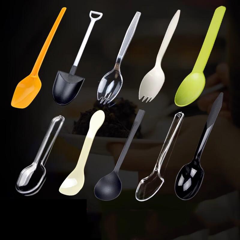 ShengBiLai Disposable Transparent Plastic Dessert Spoons