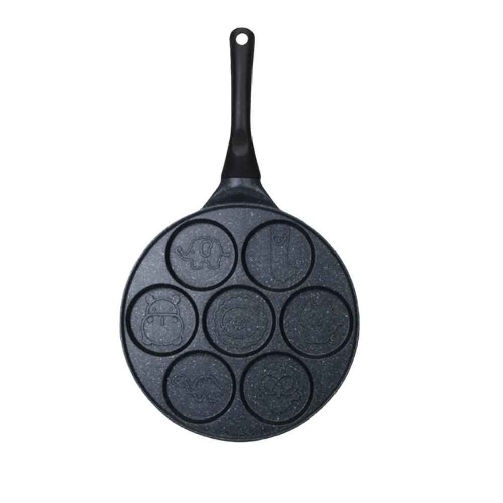 Non-Stick Coating Cartoon Griddle Pan 7 Hole Egg Burger Mold Versatile Animal Pancake Pan For Kids