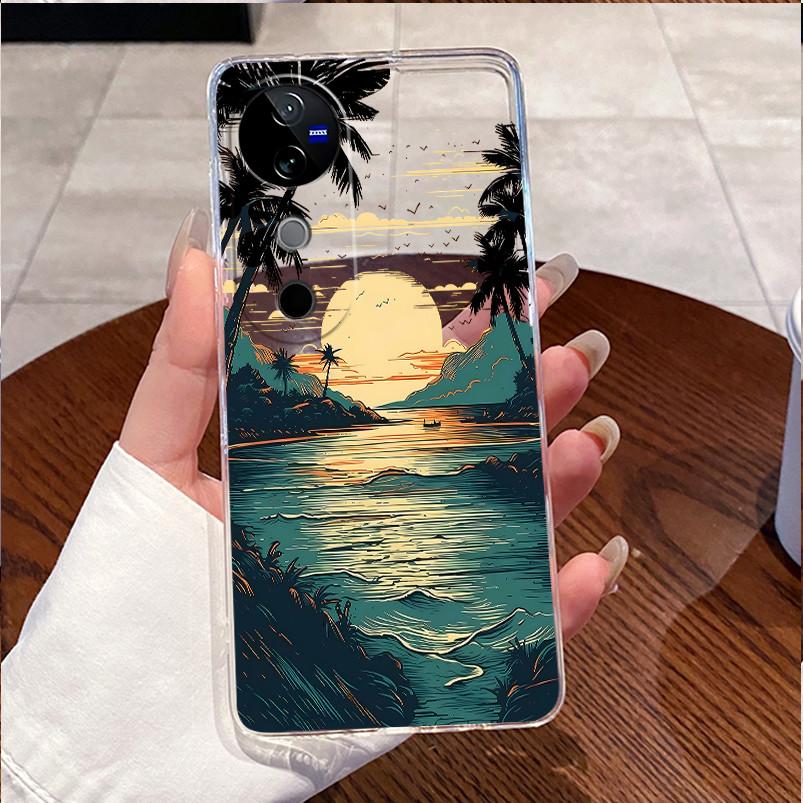 Чехол для VIVO V40 5G Задняя крышка VIVO V40 Pro 5G Милый Кот Любовь Кролик Забавные Мультфильмы Корпус Ультратонкий Прозрачный Мягкий ТПУ Чехол для Телефона