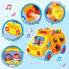 KaeKid Многофункциональная игрушечная машинка Детский музыкальный автобус Звук и свет Развивающая игрушка Раннее развитие Пальчиковая тренировка Развитие слуха Цвет