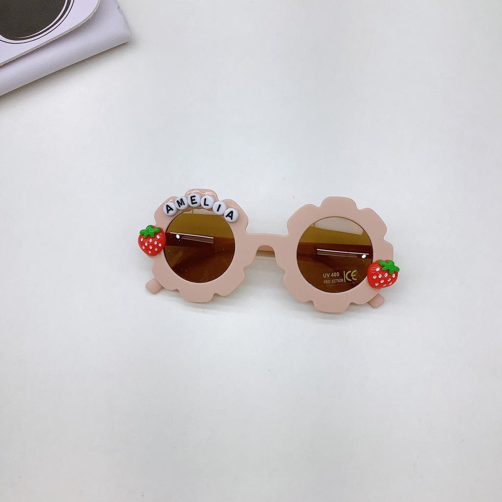 Fashion Children'S Sunglasses Cartoon Cute Strawberry Shape Sun Protection Uv Protection Glasses Children'S Glasses Tide