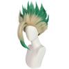 Dr Stone Ishigami Senkuu Cosplay Wig With Green Gradient Short Hair For Character Role Play