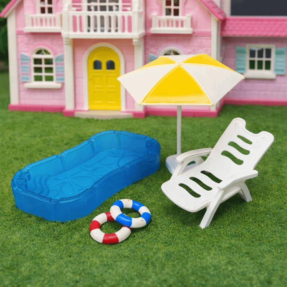 Multicolor Doll Swimming Pool Plastic Doll House Accessories Creative Dollhouse Pool Scene  Toy