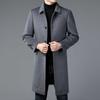 Men's Medium and Long Wool Woolen Versatile Coat Autumn and Winter Middle-aged Woolen Casual Coat