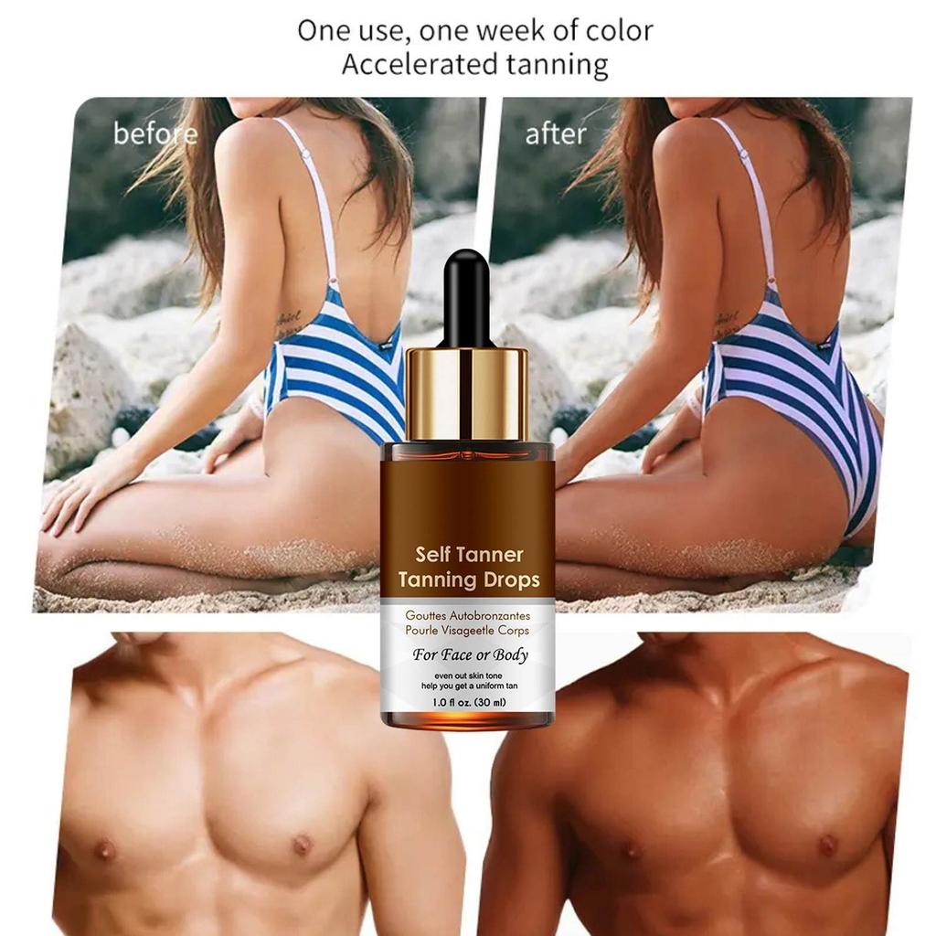 Self Tanning Drops Tanning Oil For Body Nourishing Sunless Bronzing Drops Natural Self Tanning For Women Men Teens Eolaks30ML