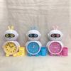 Cute Children's Small Alarm Clock Robot Desktop with Pen Holder Children's Bedside Wake Up Cartoon Small Alarm Clock Student