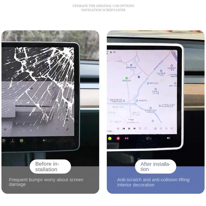 For Tesla Model 3 Y 2020-2025 Silicone Screen Frame Display Edge Protector Central Control Protective Cover Car Accessores
