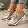 European and American Large Size 2025 Summer New Round Head Fashion Lace-up Casual Women's Single Shoes In Stock