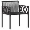 Garden Furniture Set 3 pcs Black and Turquoise Poly Rattan