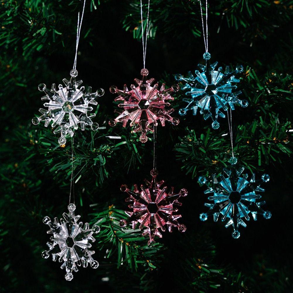 Прозрачный акриловый кулон-снежинка Акриловые украшения для рождественской елки Рождественская вечеринка