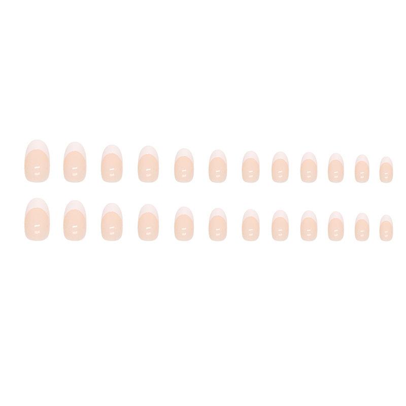 Wear Nail Nail Patch Wholesale, Direct Sales Almond White French Nail Patch Removable Fake Nail