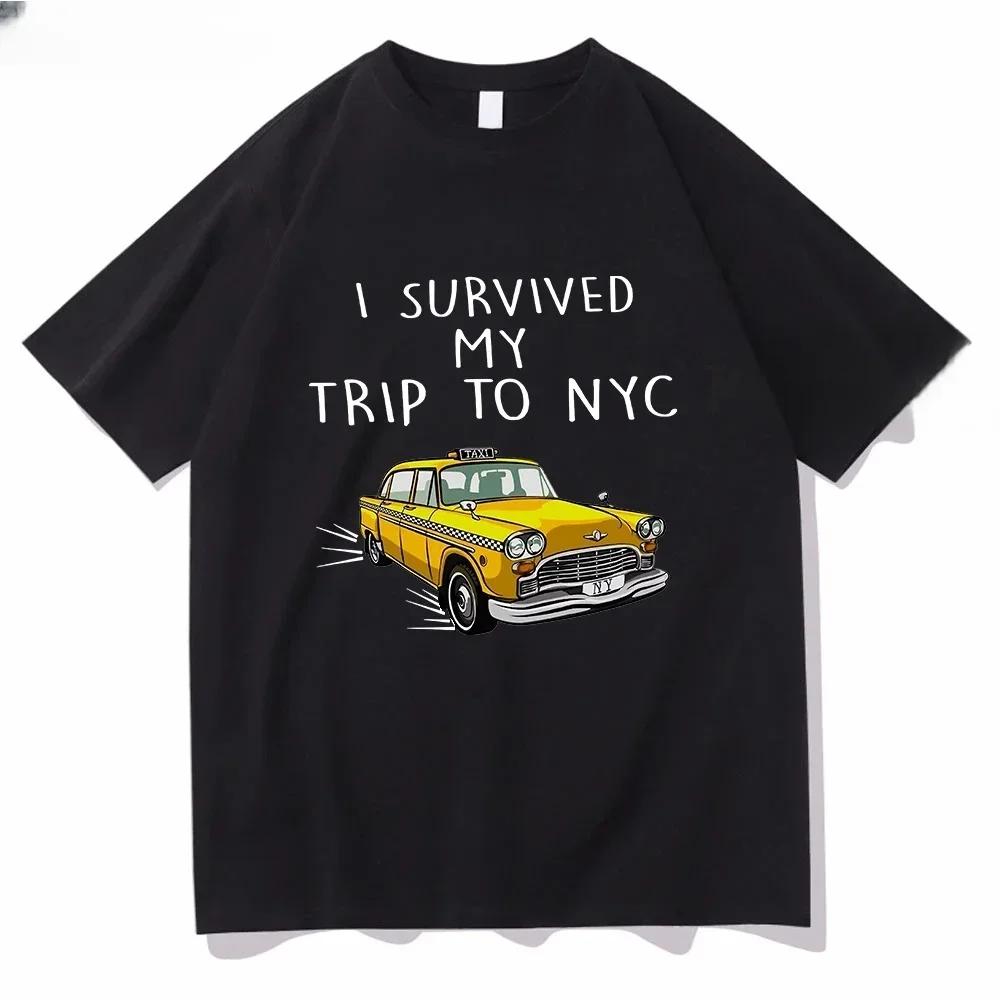 Мужская футболка Tom Same Style I Survived My Trip To NYC с принтом, повседневная хлопковая футболка, унисекс, модная футболка Telekinesis
