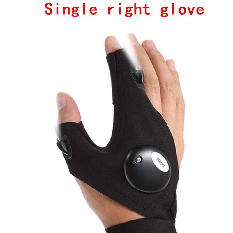 Мотоциклетные велосипедные перчатки Рыболовные перчатки со светодиодным фонариком Ночной свет Водонепроницаемые уличные перчатки для ремонта Мото аксессуары