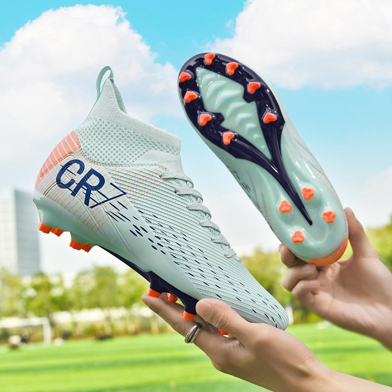 111 student football shoes men's and women's high-top spikes AG broken nails TF youth training competition sports shoes