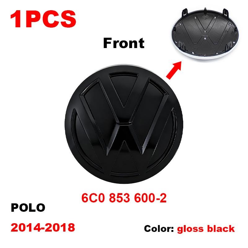ABCD1 VW Car Front Grill Badge Rear Trunk Lid Emblem Logo 6C0853600 Auto Accessories For Volkswagen Polo 6 6C 2014 2015 2016 2017 2018