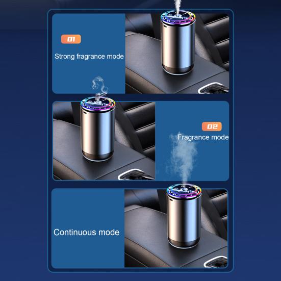 Smart Car Air Freshener with Atmosphere Light Rechargeable Auto On/Off Easy To Install Intelligent Car Interior Aroma Device