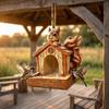 Кормушка для птиц и белок из синтетической смолы, подвесное уличное украшение для сада для любителей, украшение для дикого заднего двора, патио, кормушки