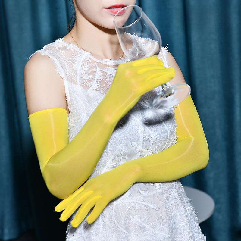 Qinghe ультратонкие шелковистые блестящие пятипалые масляные чулки-перчатки с расширенным солнцезащитным кремом