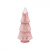 Medium Pink Crackle Effect LED Glass Christmas Tree