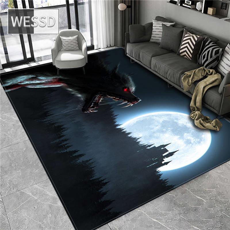 Ковер с волком, 3D напольный коврик с животными для ванной комнаты, большой фланелевой ковер, мебель для гостиной, спальни, ковер для гостиной, прикроватный коврик