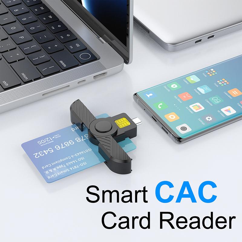 USB-C IC Смарт-кардридер для Банковской карты ID-карты Портативный Type-C Адаптер для SIM-карты для Телефона Ноутбука ПК Подача Налогов Cac