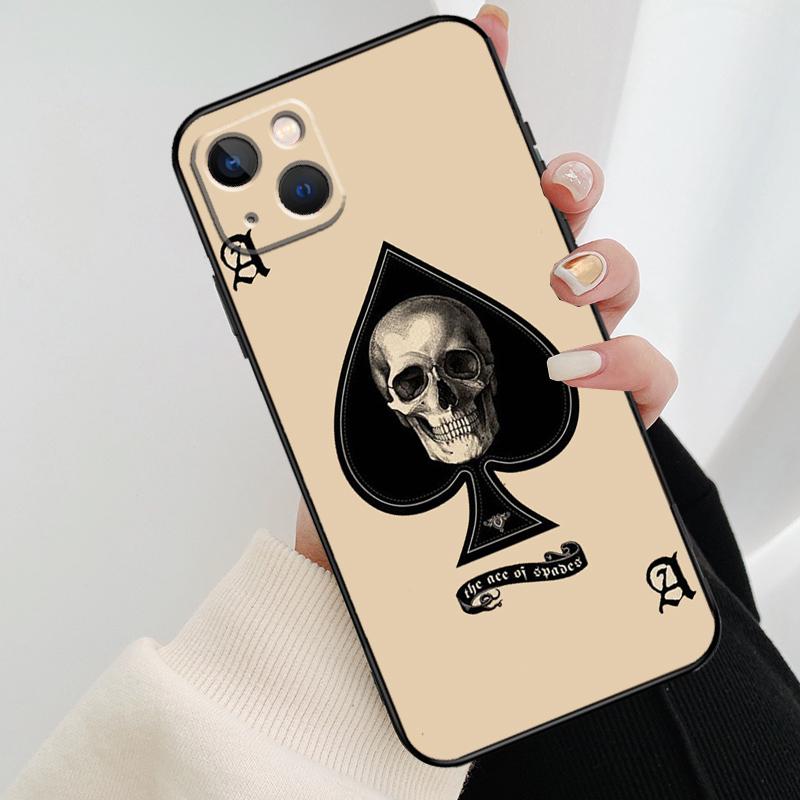 Ace of Spades Poker Phone Case For iPhone 17 Pro Max 16 15 11 13 12 14 Pro Max mini 15 16 Plus 16e 17 Air Cover
