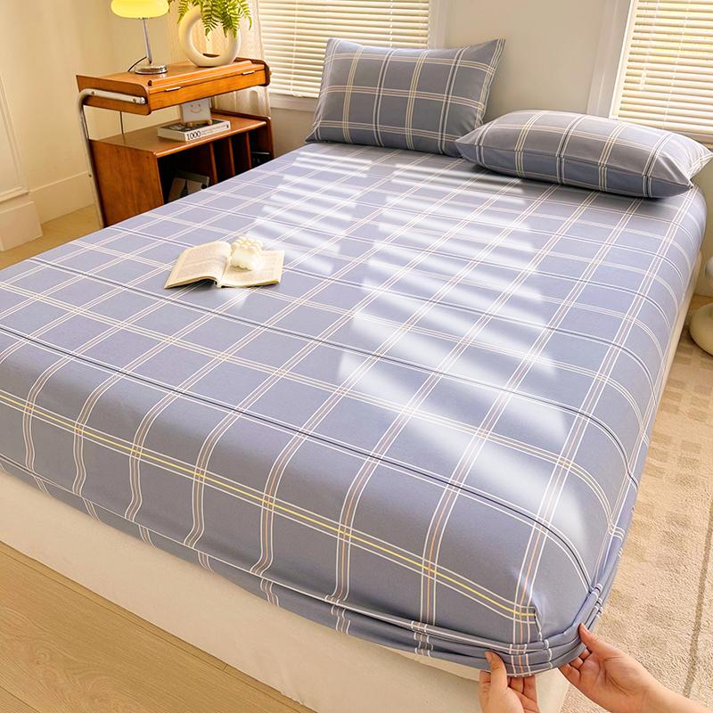 Простыня в клетку, эластичная простыня на резинке, напечатанный чехол для кровати, мягкий защитный чехол для матраса, drap de lit (Наволочка Нужен заказ)