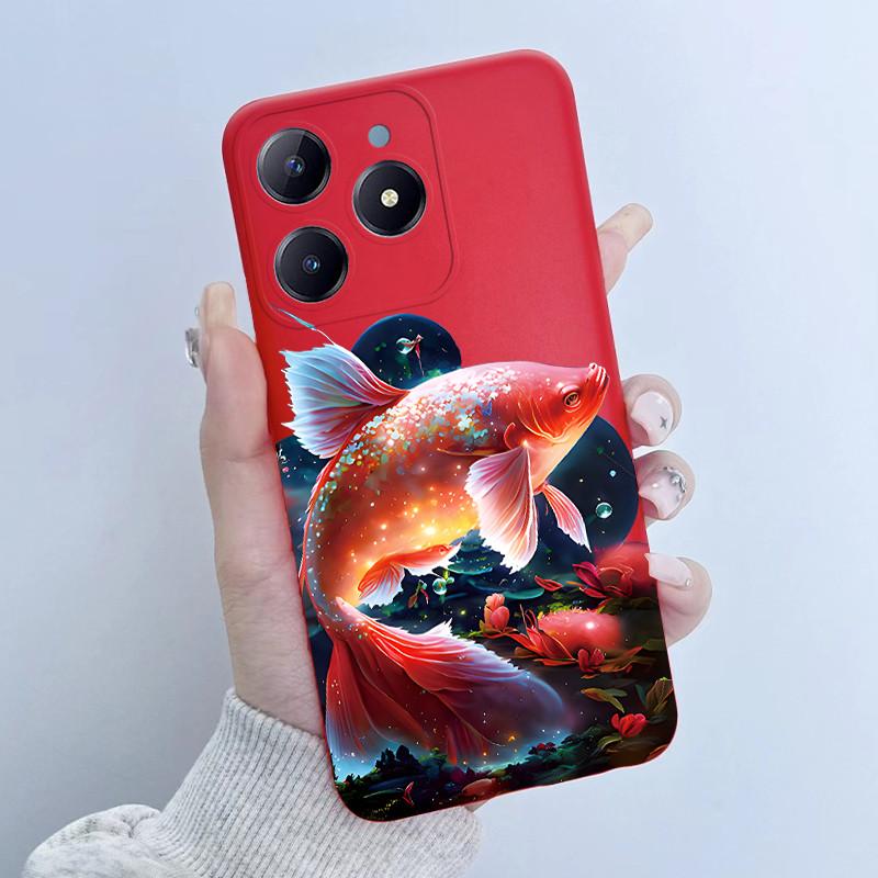 Чехол для телефона Realme C61 C63 Дизайн 'Цветочная Девочка' Мягкий Силикон ТПУ Задняя Крышка для Realme Narzo N63 C 63 RealmeC61 Чехлы Оболочка
