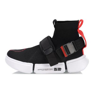 Li Ning Wu Dao 2 Buckle Up High-Top Lifestyle Casual Shoes Женская обувь Черный Красный AGBP052-1