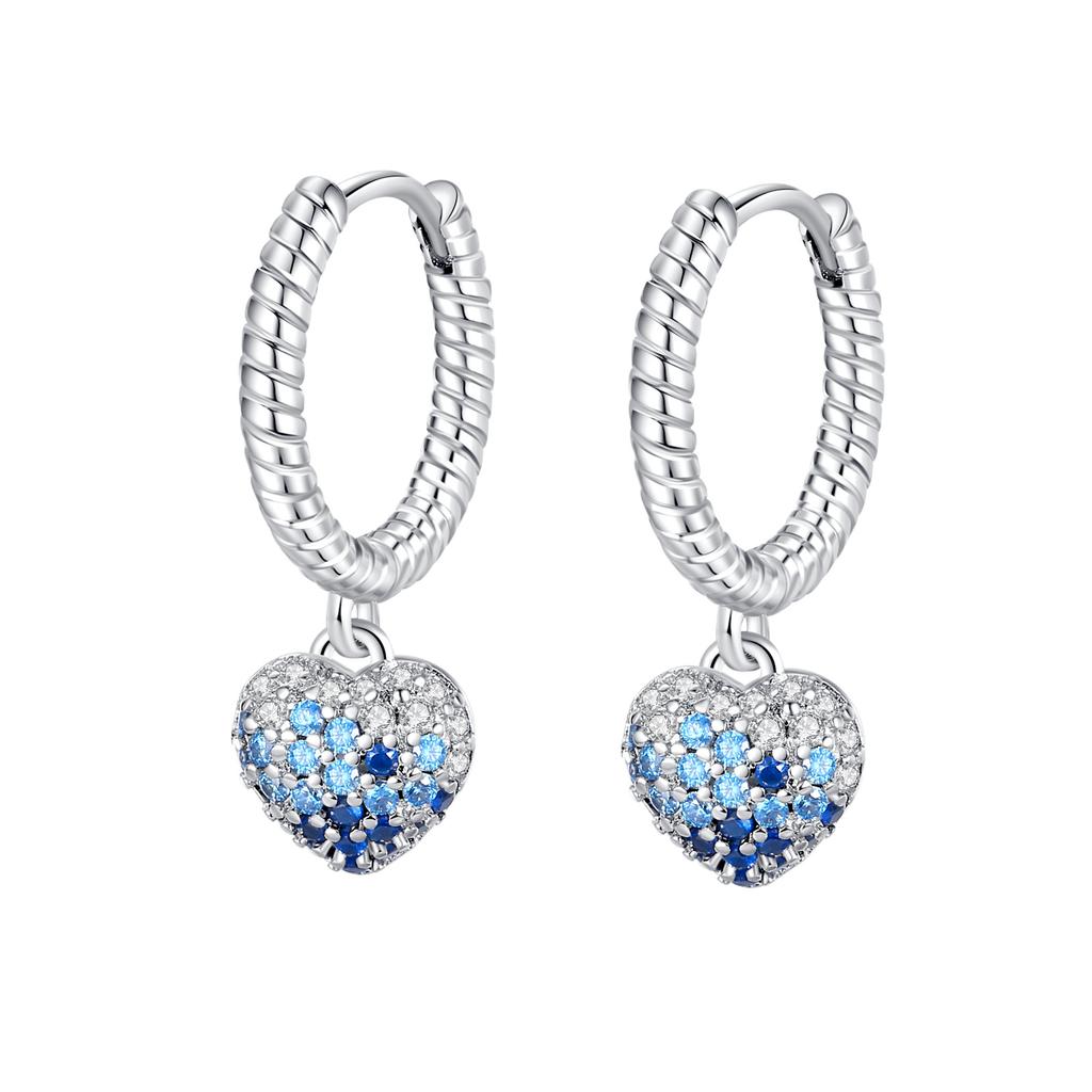 Серьги из серебра S925 Стиль Серия 'Сердце Любви' Женские Серьги-Кольца Праздничные Свадебные Изящные Украшения для Девочек Подарки