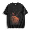Basketball Burst T-Shirt - Explosive Orange Splash Design Unisex Tee