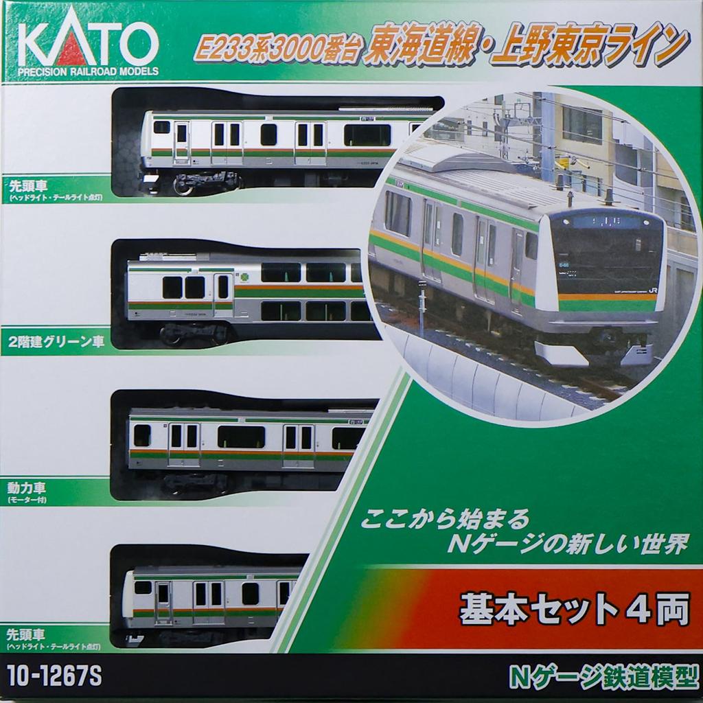 KATO N Gauge E233 Series 3000 Series Tokaido Line Ueno Tokyo Line Базовый набор 4 вагона Железнодорожная модель поезда 10-1267S