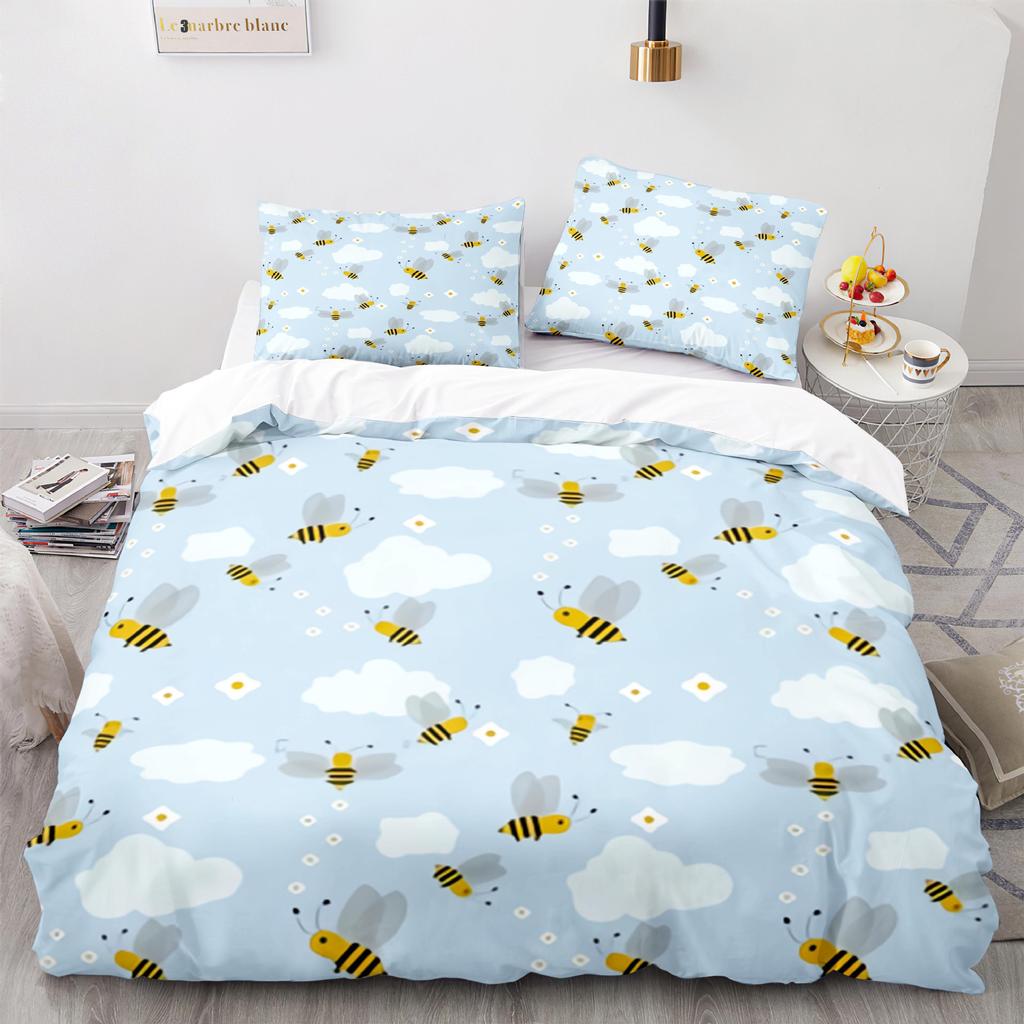 Home Textile Bee Quilt Cover Digital Printing Three-Piece 3D