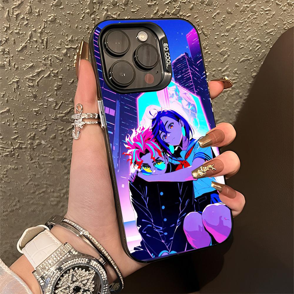 Momo Ayase D-Dandadans Phone Case For iPhone 16,15,14,13,12,11,Pro,Max,Plus,Mini,XS,SE Anti Fall Black Matte Hard Bumper