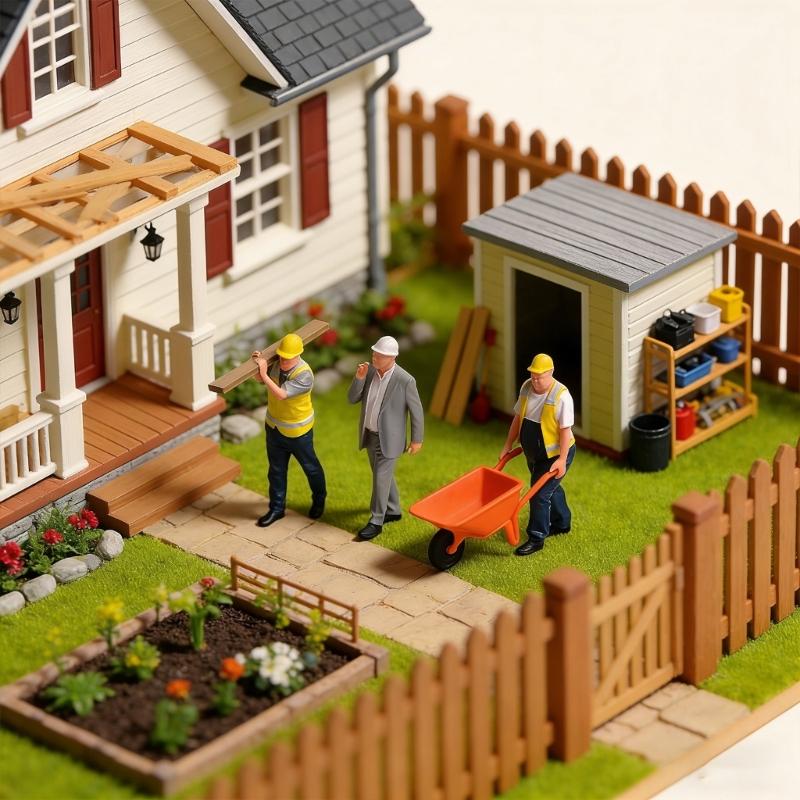 Фигурки строительной бригады Professional Craft Фигура 1:Смоляные художественные аксессуары масштаба 1:64 для моделей железных дорог и витрин