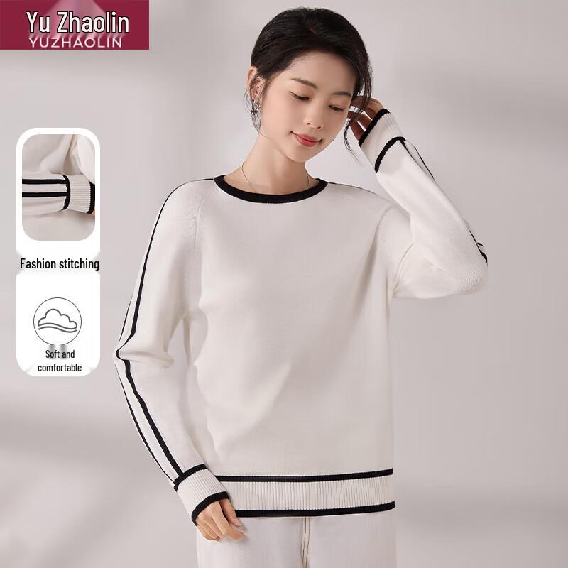 Yu Zhaolin Women's Long Sleeve Crew Neck Knit Pullover