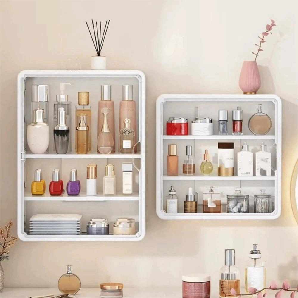 Large Capacity Wall Mounted Display Rack Removable Shelves Bathroom Organizer  Office Organization