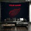 Custom Name,Detroit Red Wings Wall tapestry, aesthetic printed fabric blanket, suitable for bedroom, living room, and home decor.