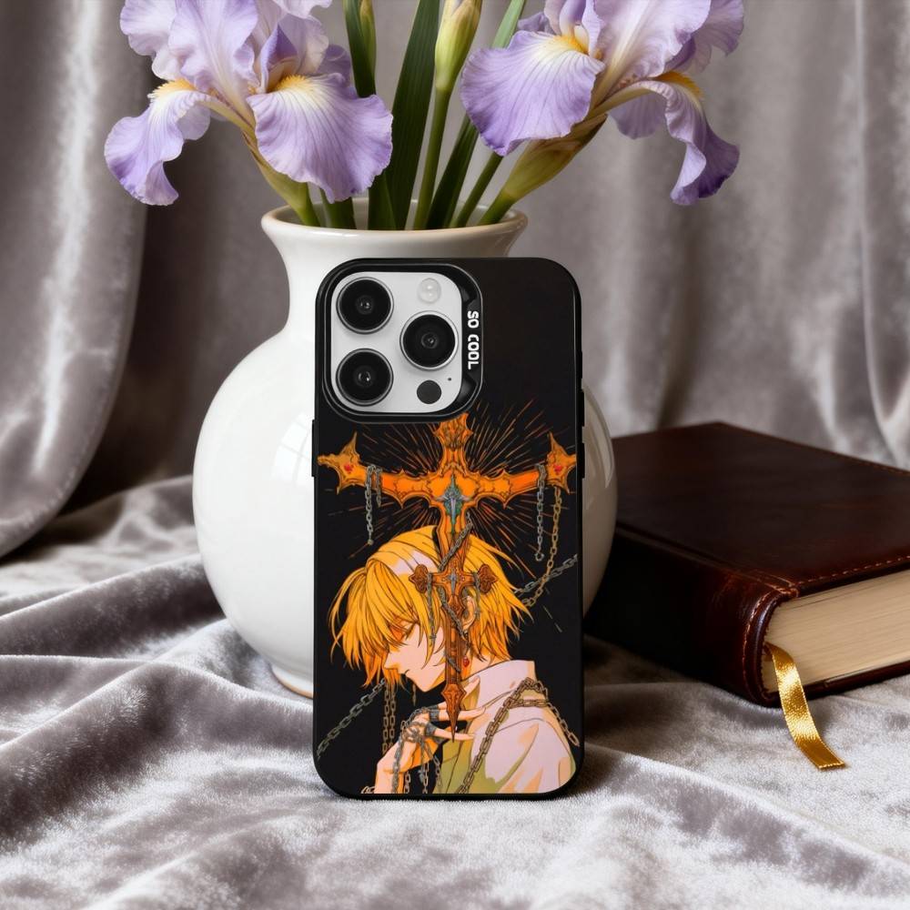 Чехол для телефона H-Hunter X H-Hunter K-Kurapika для iPhone17,16,15,14,13,12,11 Plus,Pro Max Черный Конфетный серебристый чехол для телефона