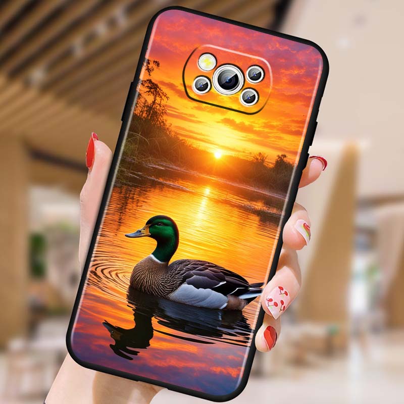 Мультяшный Аниме Утенок Для Xiaomi Mi Poco F3 F4 F5 F6 X3 X4 X5 X6 X7 M3 M4 M5 M6 M7 GT Pro 5G Черный Чехол для Телефона