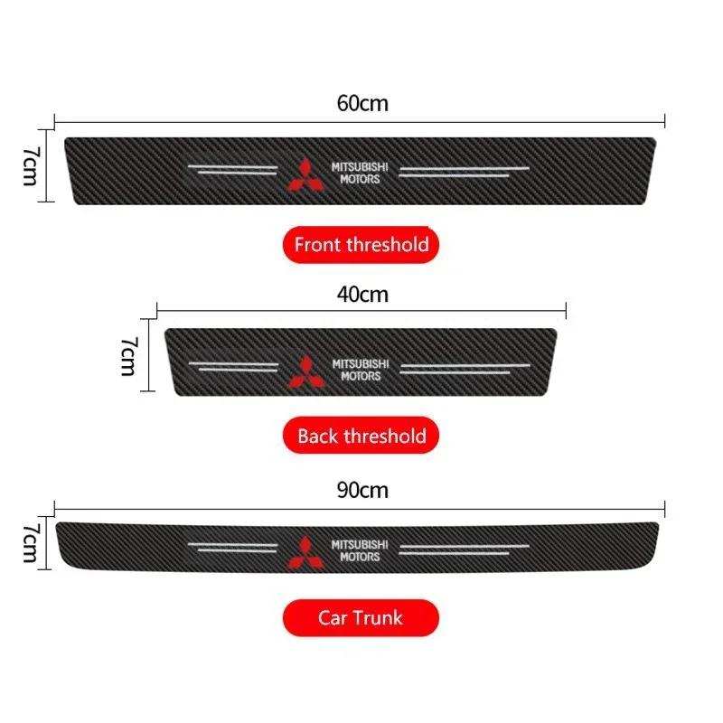 Carbon Fiber Car Threshold Protective Sticker Door Sill Decal for Mitsubishi Outlander L200 ASX Lancer 9 10 Mirage Pajero Mirage