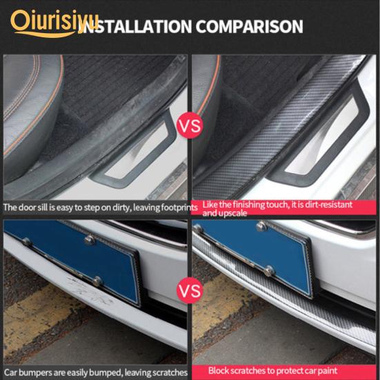 3x100 см углеродное волокно, резиновая наклейка на дверь автомобиля, бампер, защита от царапин, наклейка, ускоренные автомобильные аксессуары