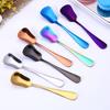 Yousheng Stainless Steel Spoon Gourd Shape Long Handle Colorful Dessert Cake Soup Salad Coffee Ice Cream Scoop Kitchen Utensil Cutlery Flatware