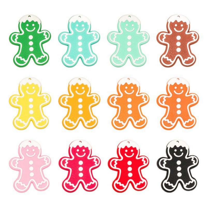 12pcs Gingerbread Christmas Ornaments for Christmas Tree Decorations Xmas Hanging Rustic Tree Decor Holiday Party Gifts