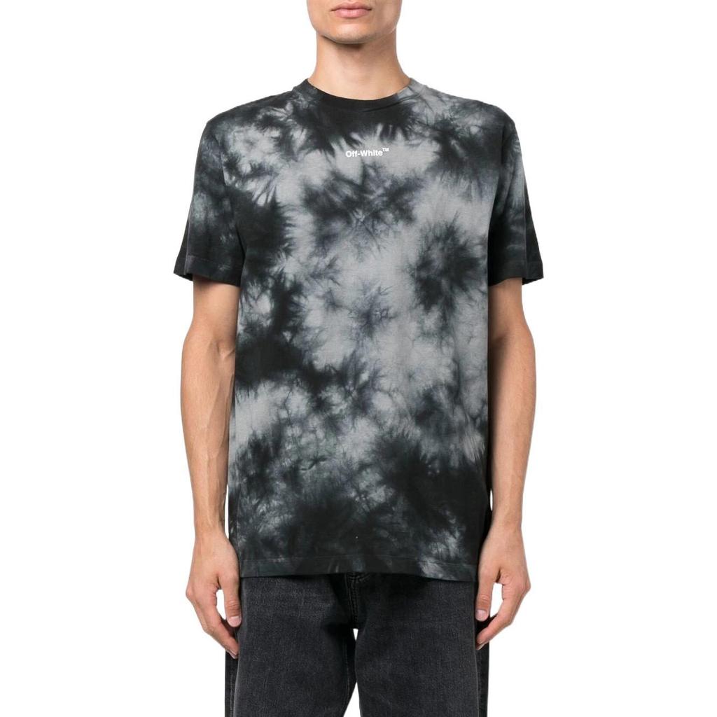 OFF WHITE Футболка с коротким рукавом с принтом «Стрела Tie Dye Over Ska» OMAA027F22JER0190701