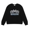 Трансграничный нишевый тренд красоты Rhude мужской и женский свитшот с круглым вырезом, высококачественный хлопок, махровая ткань, принт высокого разрешения с изображением замка
