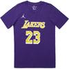 Jordan Футболка с коротким рукавом и круглым вырезом с надписью «Lakers James 23» для детей, темно-фиолетовая 3Y2B7BCJS-LAKJL
