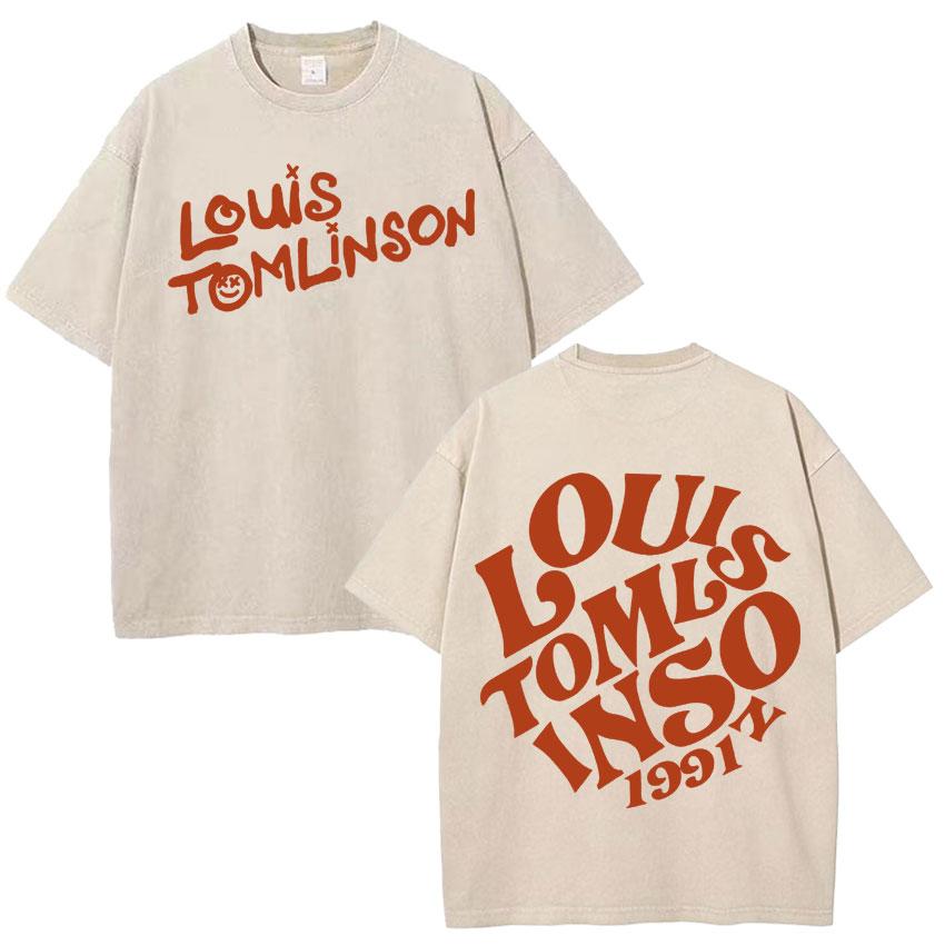 How Did I Get Here Vintage Washed TShirt Singer Louis Tomlinson Album Print Unisexs Cotton Tee Shirt Tide Short Sleeve Fans Gift